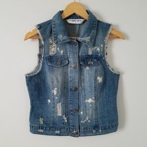 Distressed Jean Vest